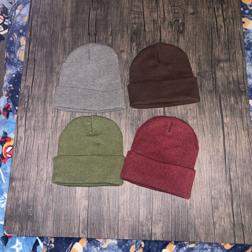 Set of Four Cozy Knit Beanies